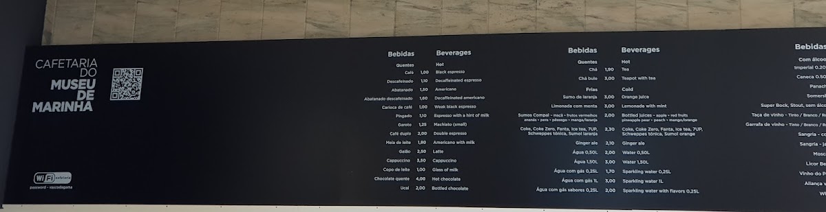 Cafetaria do Museu de Marinha- Menu - 2