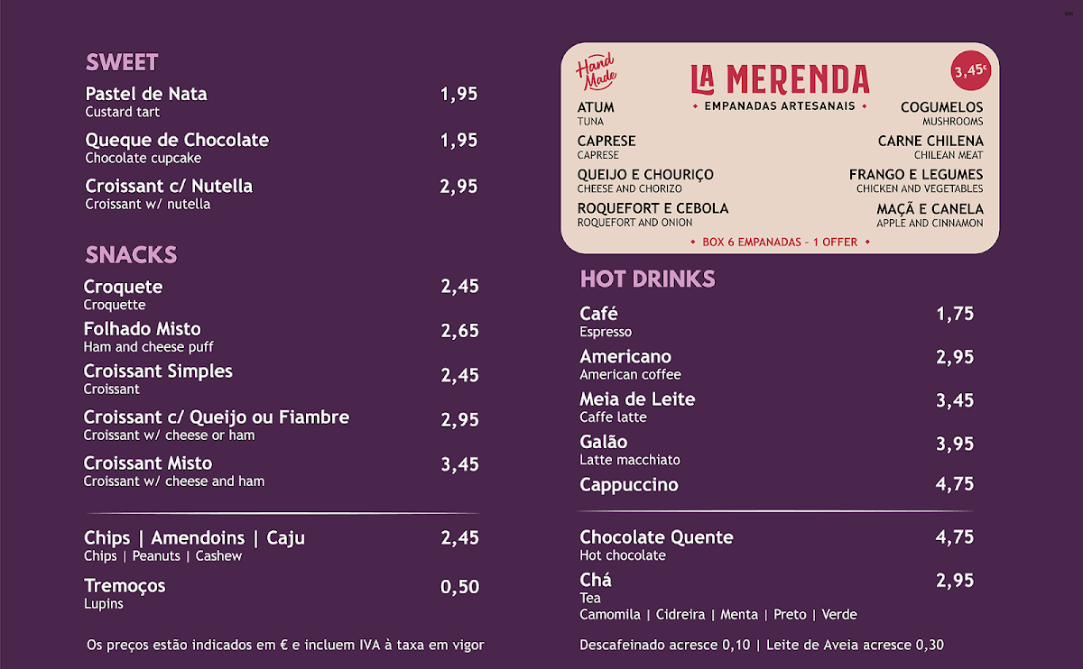 Quiosque Lisboa - Praca das Flores- Menu - 1